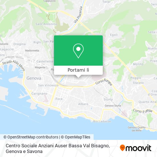 Mappa Centro Sociale Anziani Auser Bassa Val Bisagno