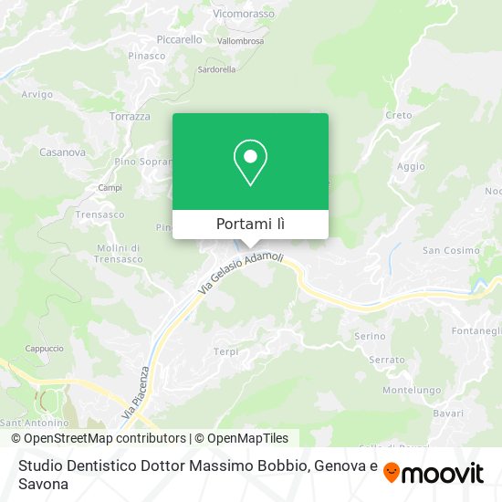 Mappa Studio Dentistico Dottor Massimo Bobbio