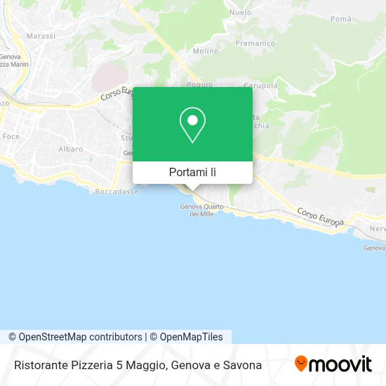 Mappa Ristorante Pizzeria 5 Maggio