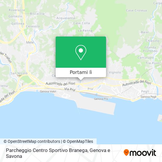 Mappa Parcheggio Centro Sportivo Branega