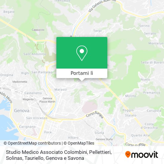 Mappa Studio Medico Associato Colombini, Pellettieri, Solinas, Tauriello