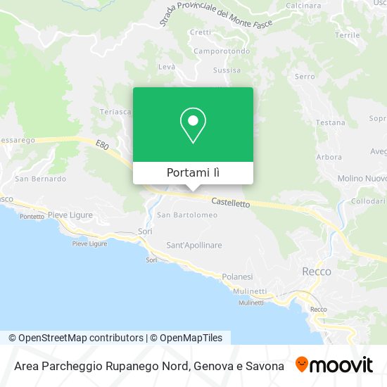 Mappa Area Parcheggio Rupanego Nord