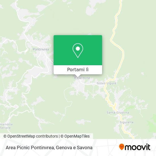 Mappa Area Picnic Pontinvrea