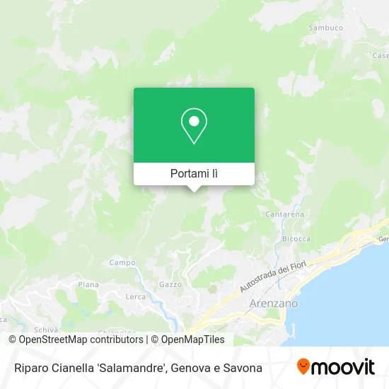 Mappa Riparo Cianella 'Salamandre'