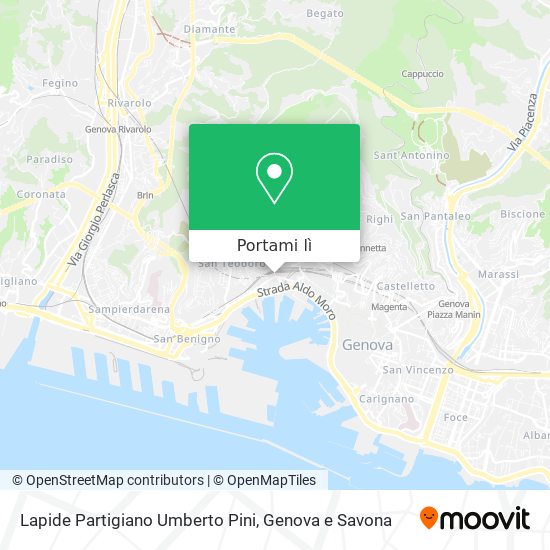 Mappa Lapide Partigiano Umberto Pini