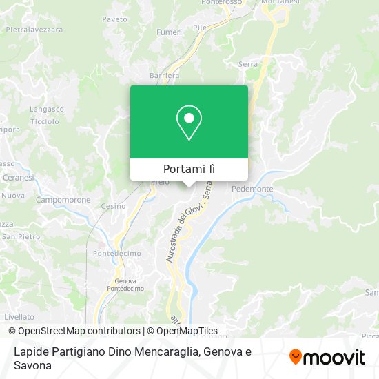 Mappa Lapide Partigiano Dino Mencaraglia