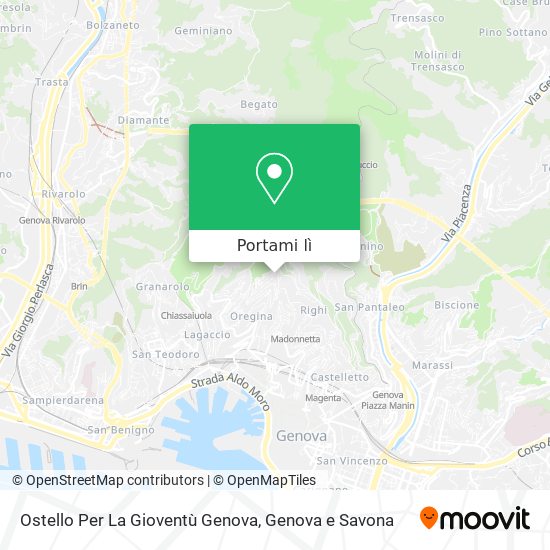 Mappa Ostello Per La Gioventù Genova