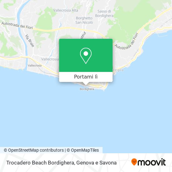 Mappa Trocadero Beach Bordighera