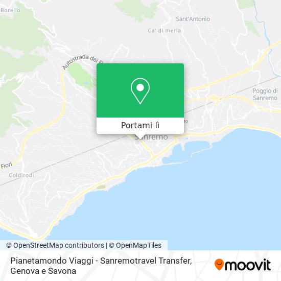 Mappa Pianetamondo Viaggi - Sanremotravel Transfer