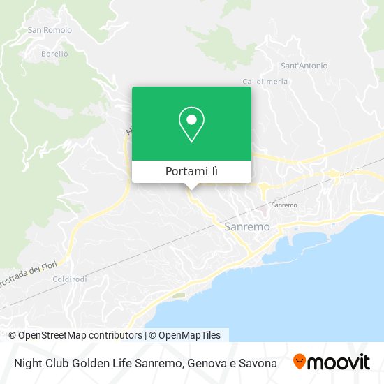 Mappa Night Club Golden Life Sanremo