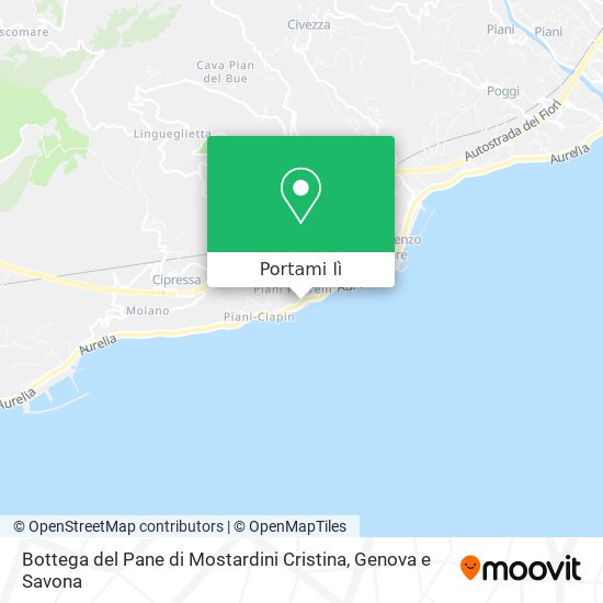 Mappa Bottega del Pane di Mostardini Cristina