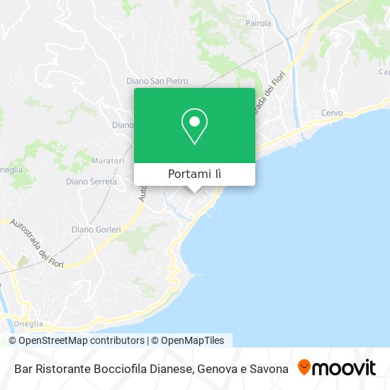 Mappa Bar Ristorante Bocciofila Dianese