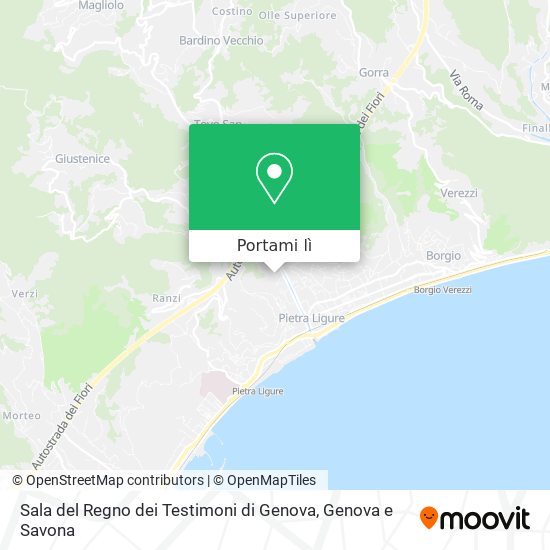 Mappa Sala del Regno dei Testimoni di Genova