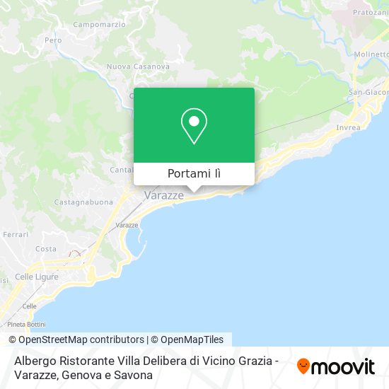Mappa Albergo Ristorante Villa Delibera di Vicino Grazia - Varazze