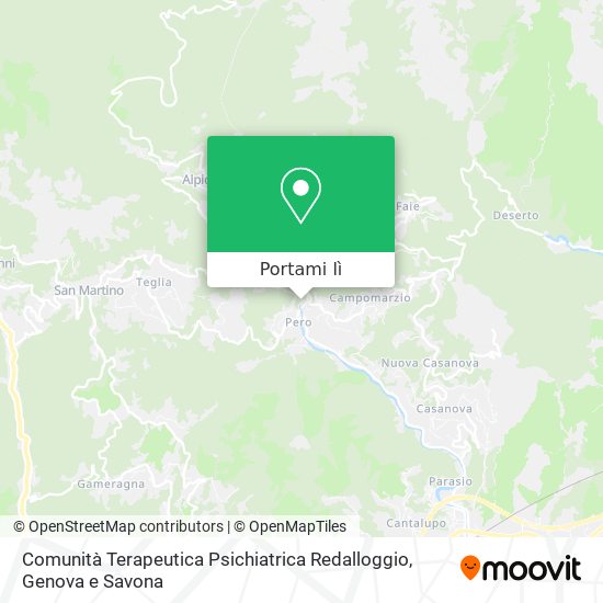 Mappa Comunità Terapeutica Psichiatrica Redalloggio