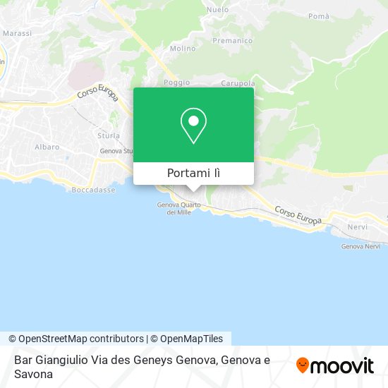Mappa Bar Giangiulio Via des Geneys Genova