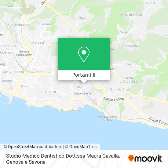 Mappa Studio Medico Dentistico Dott.ssa Maura Cavalla