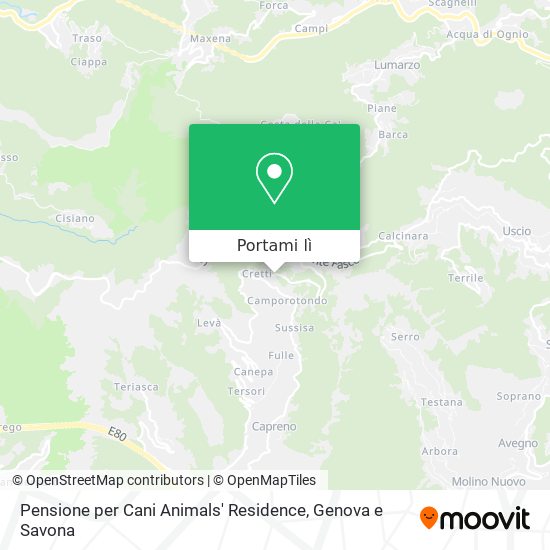 Mappa Pensione per Cani Animals' Residence