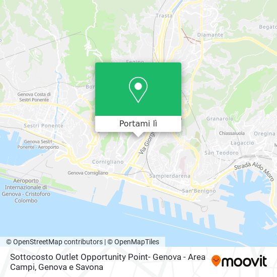 Mappa Sottocosto Outlet Opportunity Point- Genova - Area Campi