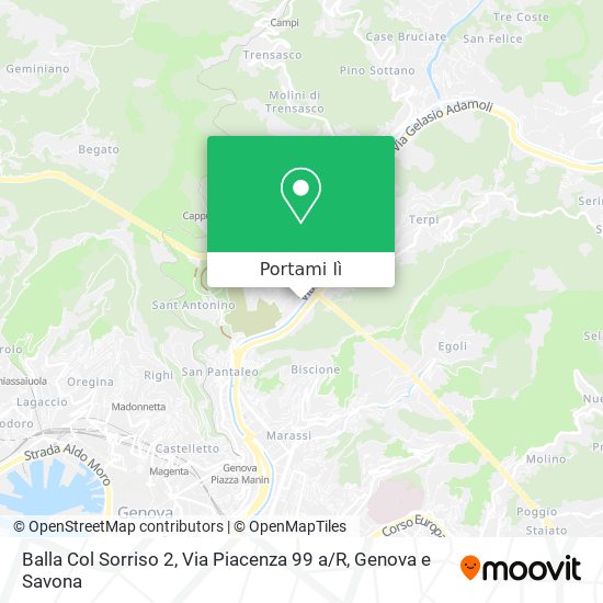 Mappa Balla Col Sorriso 2, Via Piacenza 99 a / R