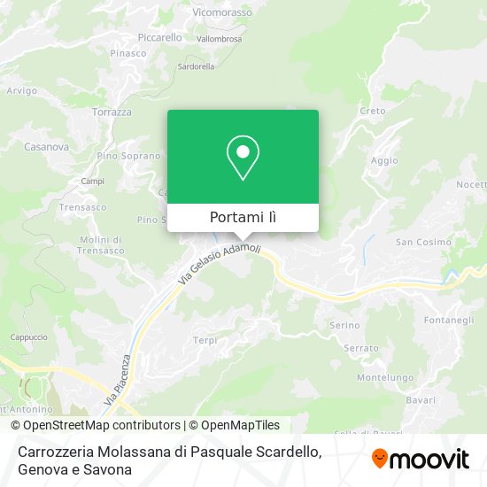 Mappa Carrozzeria Molassana di Pasquale Scardello
