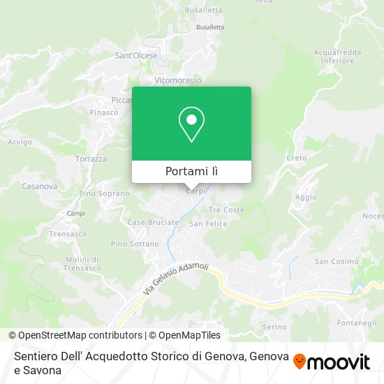 Mappa Sentiero Dell' Acquedotto Storico di Genova