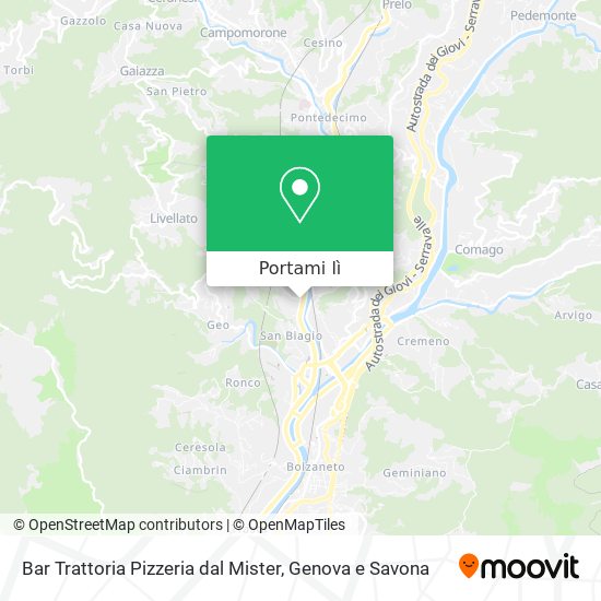 Mappa Bar Trattoria Pizzeria dal Mister