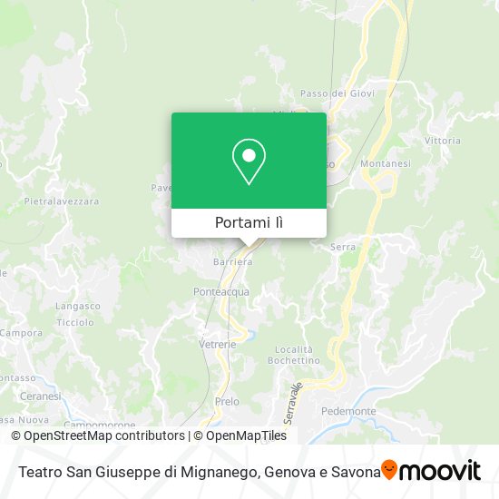 Mappa Teatro San Giuseppe di Mignanego