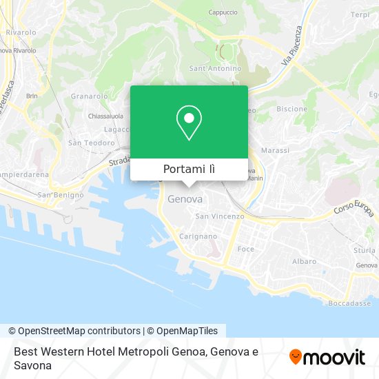 Mappa Best Western Hotel Metropoli Genoa