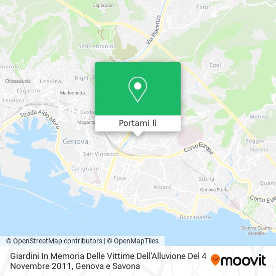 Mappa Giardini In Memoria Delle Vittime Dell'Alluvione Del 4 Novembre 2011