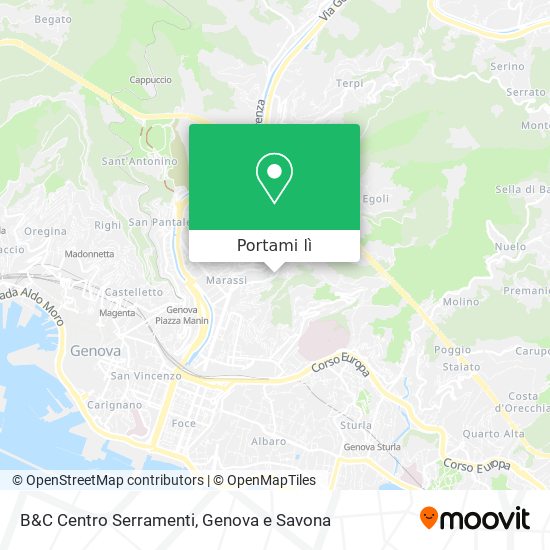 Mappa B&C Centro Serramenti