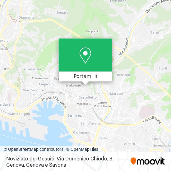 Mappa Noviziato dei Gesuiti, Via Domenico Chiodo, 3 Genova
