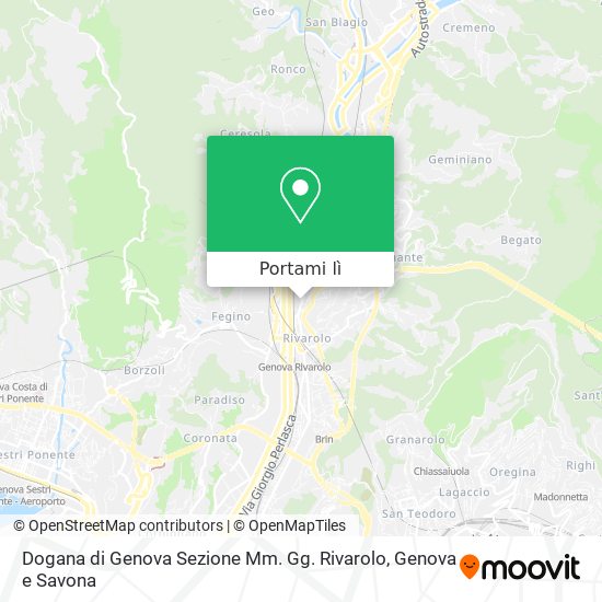 Mappa Dogana di Genova Sezione Mm. Gg. Rivarolo