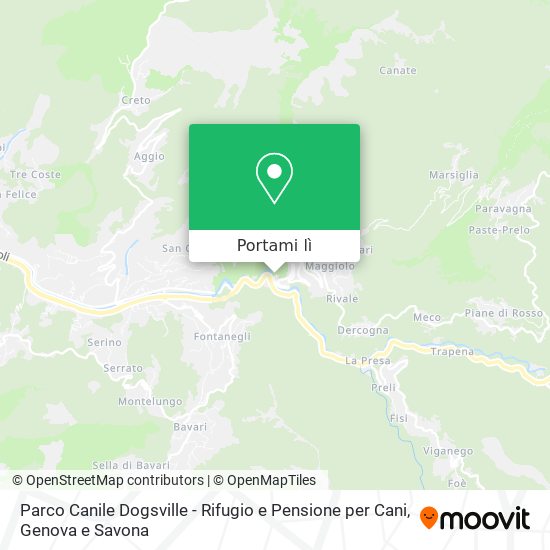 Mappa Parco Canile Dogsville - Rifugio e Pensione per Cani