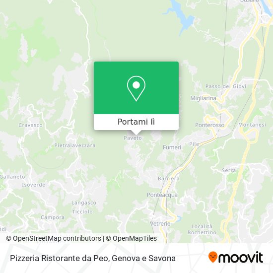 Mappa Pizzeria Ristorante da Peo