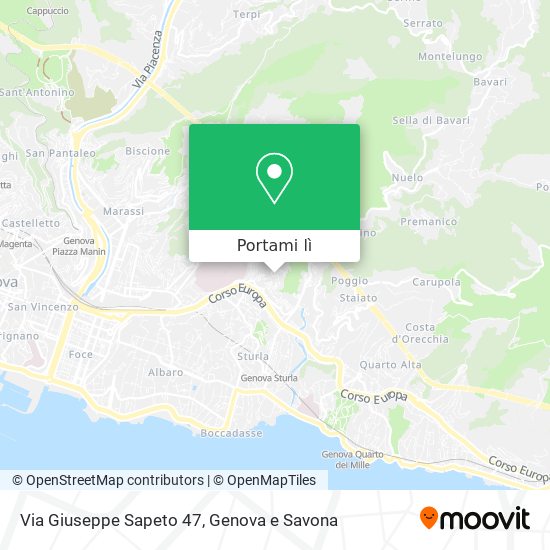 Mappa Via Giuseppe Sapeto 47