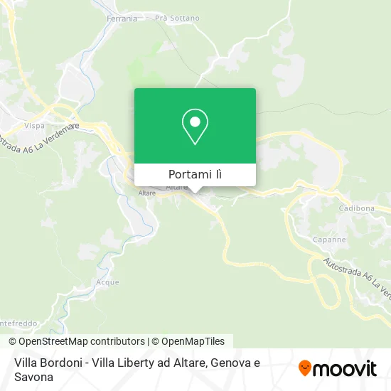 Mappa Villa Bordoni - Villa Liberty ad Altare