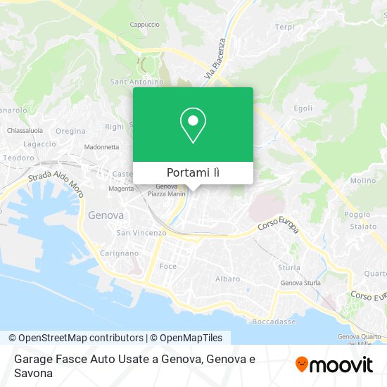 Mappa Garage Fasce Auto Usate a Genova