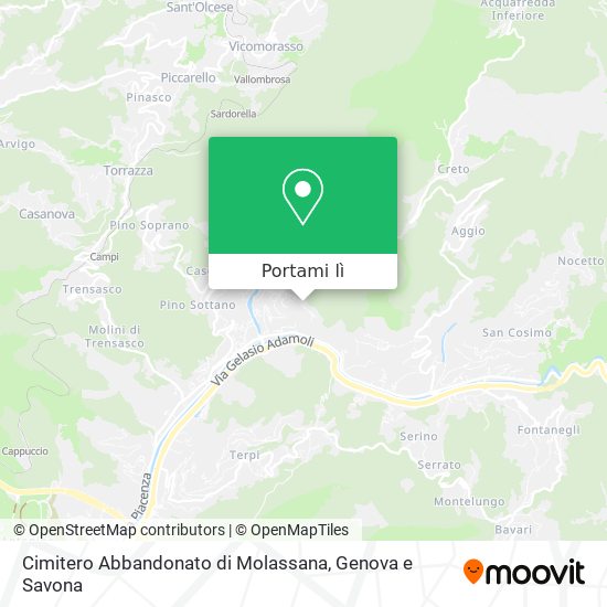 Mappa Cimitero Abbandonato di Molassana