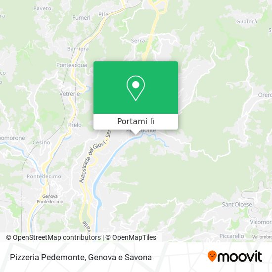 Mappa Pizzeria Pedemonte