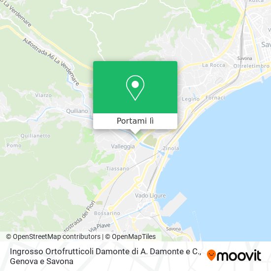 Mappa Ingrosso Ortofrutticoli Damonte di A. Damonte e C.