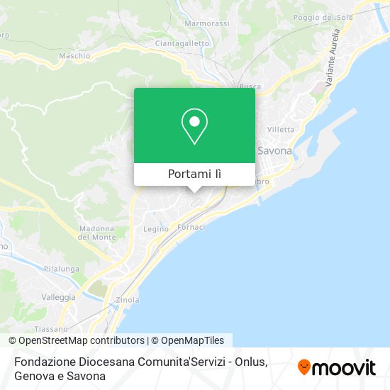 Mappa Fondazione Diocesana Comunita'Servizi - Onlus