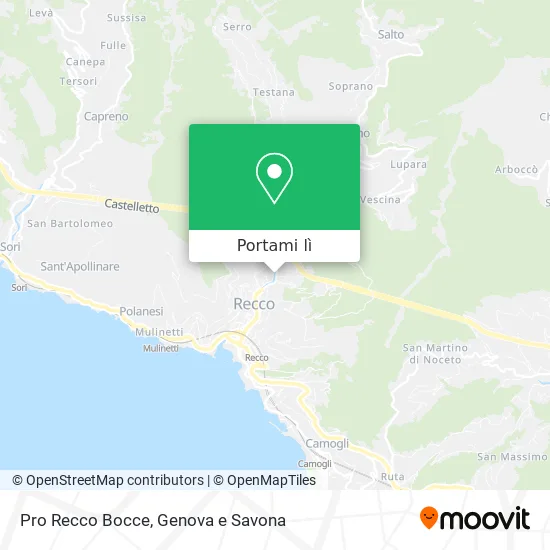 Mappa Pro Recco Bocce