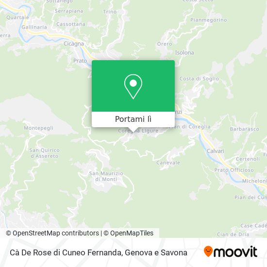 Mappa Cà De Rose di Cuneo Fernanda