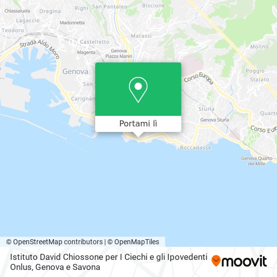 Mappa Istituto David Chiossone per I Ciechi e gli Ipovedenti Onlus