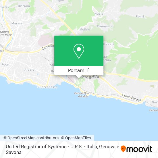 Mappa United Registrar of Systems - U.R.S. - Italia