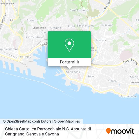 Mappa Chiesa Cattolica Parrocchiale N.S. Assunta di Carignano