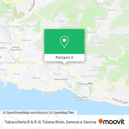 Mappa Tabaccheria B & B di Tiziana Bisio
