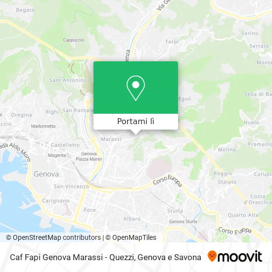 Mappa Caf Fapi Genova Marassi - Quezzi