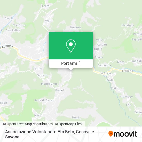 Mappa Associazione Volontariato Eta Beta